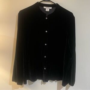 Vintage The Works button up velvet blouse